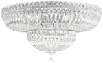 Petit Crystal Deluxe 12"H x 24"W 13-Light Flush Mount in Silver
