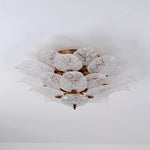 Leaves Flush Mount Ceiling Light Metal Glass Unusual LED Light