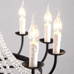 Empire Wagon Wheel Chandelier - 8/10/12 Candle Lights,20'' Adjustable Chain, Crystal Accents