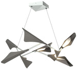 Plume 37.6"W 8-Light Iron and Vintage Platinum Standard LED Pendant