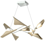 Plume 37.6"W 8-Light Soft Gold and Vintage Platinum Standard LED Penda