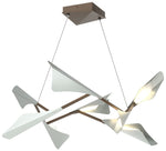 Plume 37.6"W 8-Light Vintage Platinum and Bronze Standard LED Pendant