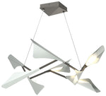 Plume 37.6"W 8-Light Vintage Platinum and Iron Standard LED Pendant