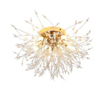 5-Light Unique Style Design Flush Mount Lighting Metal Crystal LED Living Room Ceiling Lights