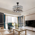 Postmodern Minimalist Living Room Crystal Chandelier with Three-color Led