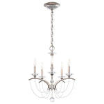 Priscilla 22"H x 18"W 5-Light Crystal Chandelier in Antique Silve