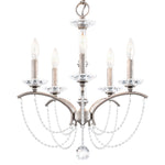 Priscilla 22"H x 18"W 5-Light Crystal Chandelier in Antique Silve