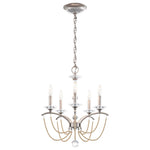 Priscilla 22"H x 18"W 5-Light Crystal Chandelier in Antique Silve