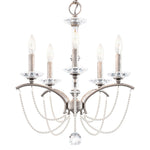 Priscilla 22"H x 18"W 5-Light Crystal Chandelier in Antique Silve