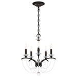 Priscilla 22"H x 18"W 5-Light Crystal Chandelier in Black