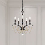 Priscilla 22"H x 18"W 5-Light Crystal Chandelier in Black