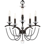 Priscilla 22"H x 18"W 5-Light Crystal Chandelier in Black