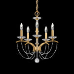 Priscilla 22"H x 18"W 5-Light Crystal Chandelier in Heirloom Gold
