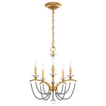 Priscilla 22"H x 18"W 5-Light Crystal Chandelier in Heirloom Gold