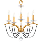 Priscilla 22"H x 18"W 5-Light Crystal Chandelier in Heirloom Gold