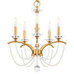 Priscilla 22"H x 18"W 5-Light Crystal Chandelier in Heirloom Gold