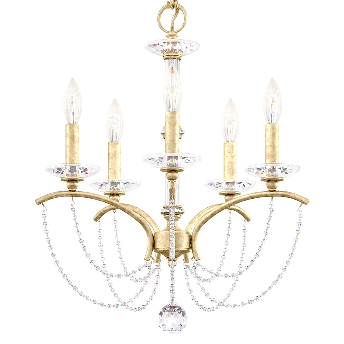 Priscilla 22"H x 18"W 5-Light Crystal Chandelier in Heirloom Silv