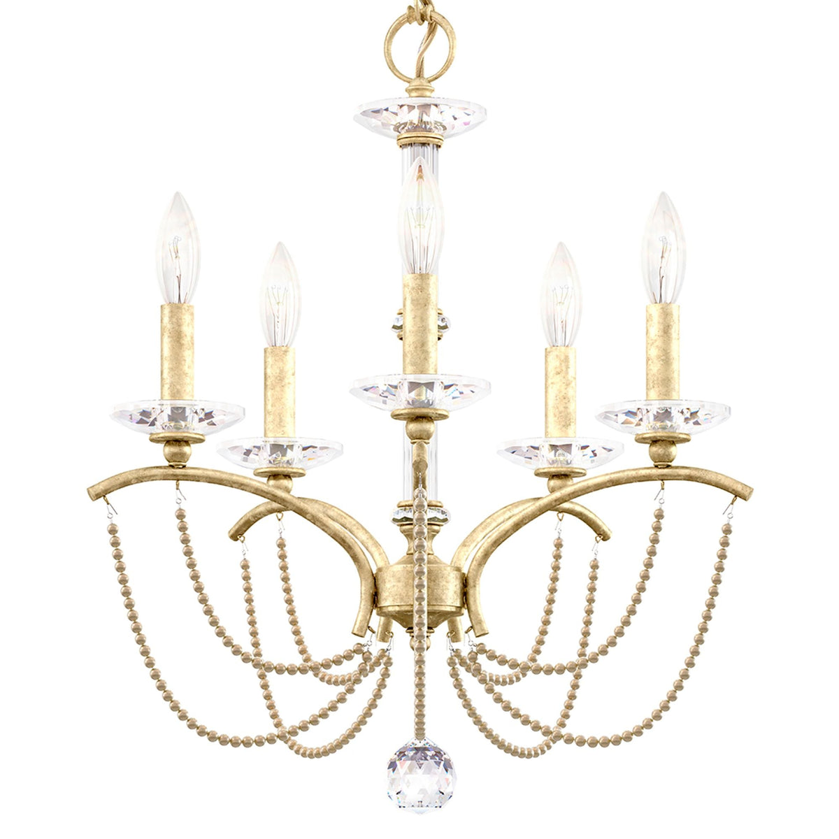 Priscilla 22"H x 18"W 5-Light Crystal Chandelier in Heirloom Silv