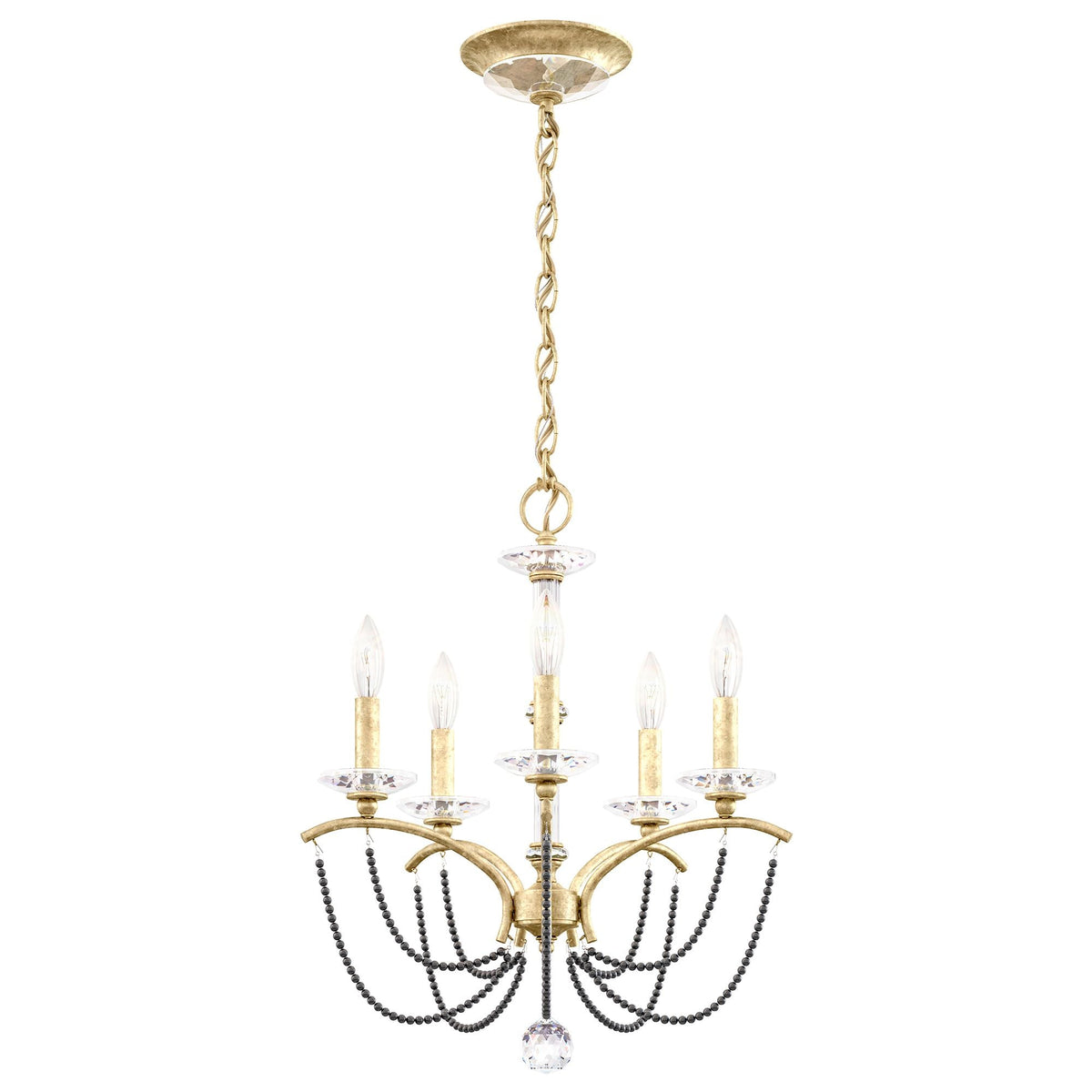 Priscilla 22"H x 18"W 5-Light Crystal Chandelier in Heirloom Silv