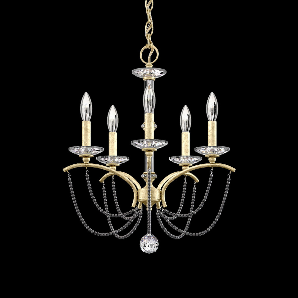 Priscilla 22"H x 18"W 5-Light Crystal Chandelier in Heirloom Silv