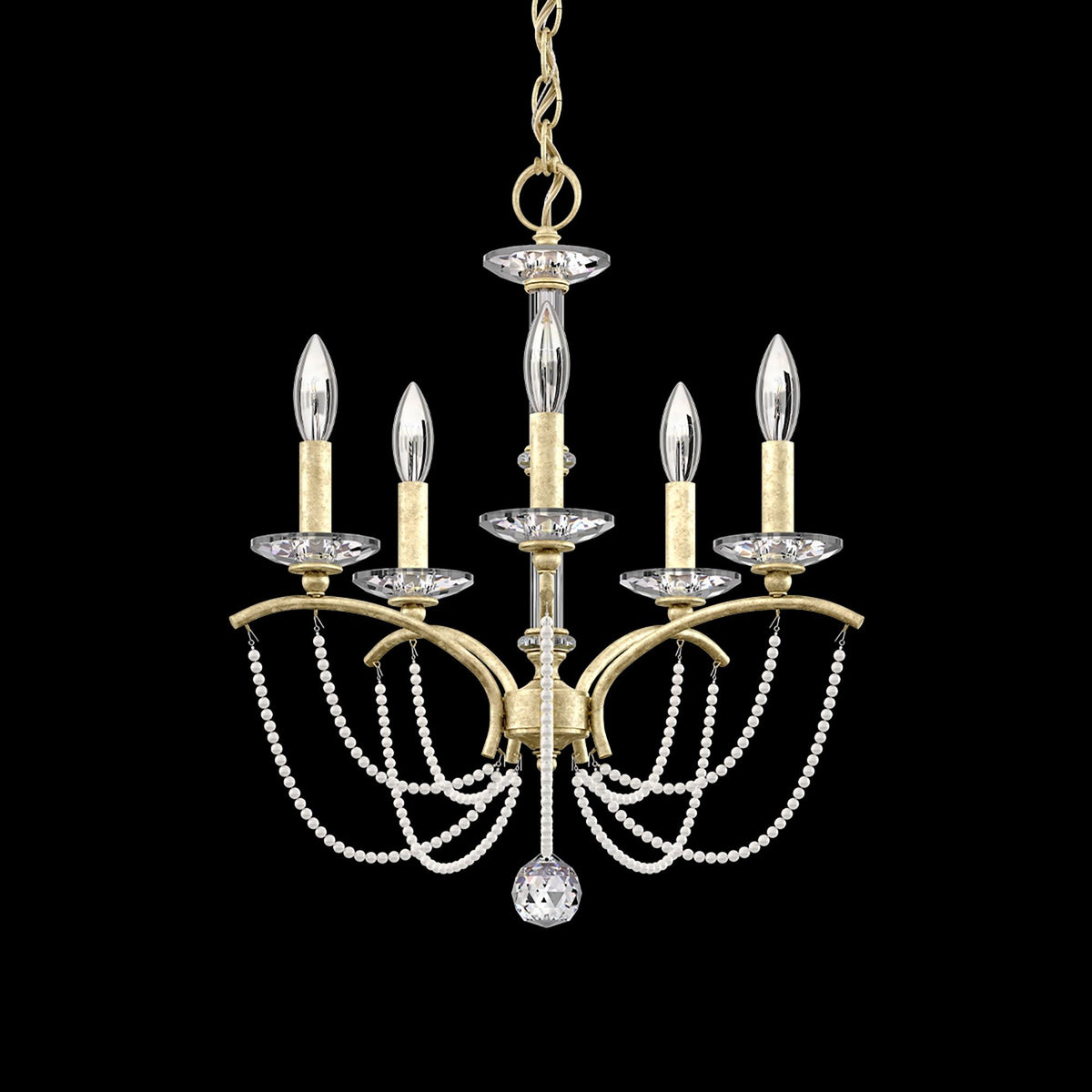 Priscilla 22"H x 18"W 5-Light Crystal Chandelier in Heirloom Silv