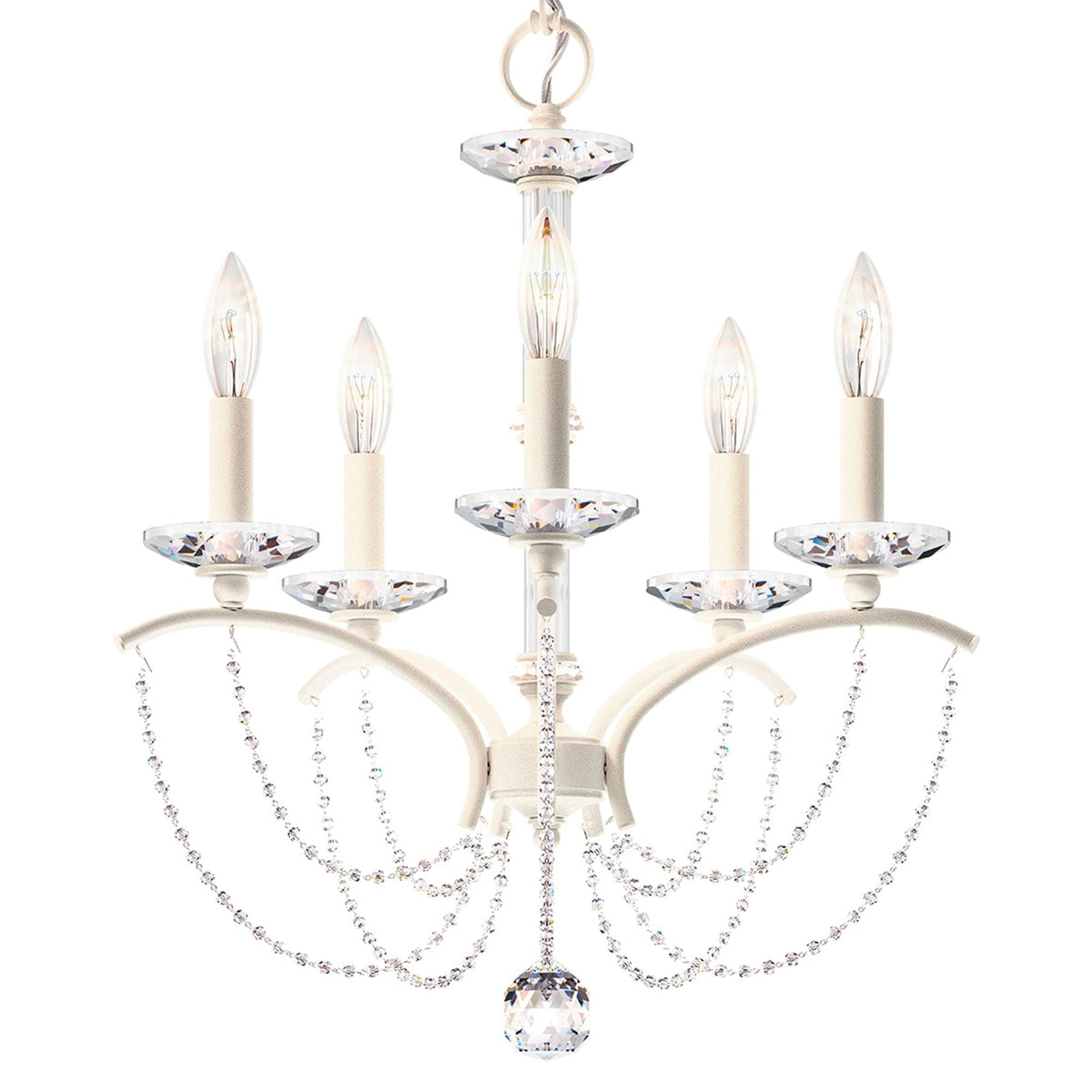 Priscilla 22"H x 18"W 5-Light Crystal Chandelier in White