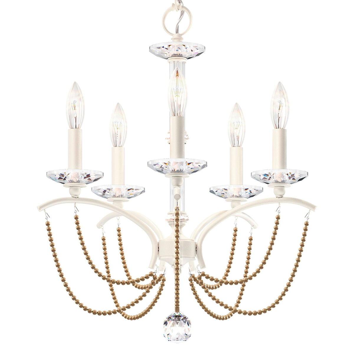 Priscilla 22"H x 18"W 5-Light Crystal Chandelier in White