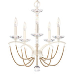 Priscilla 22"H x 18"W 5-Light Crystal Chandelier in White