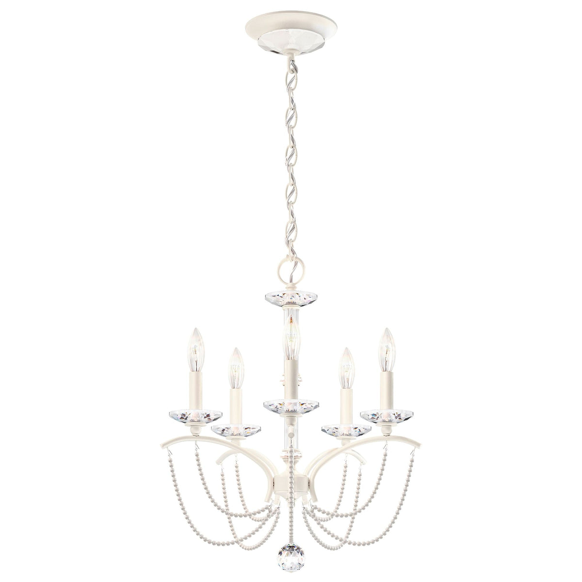 Priscilla 22"H x 18"W 5-Light Crystal Chandelier in White