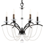 Priscilla 23.5"H x 23.5"W 6-Light Crystal Chandelier in Black