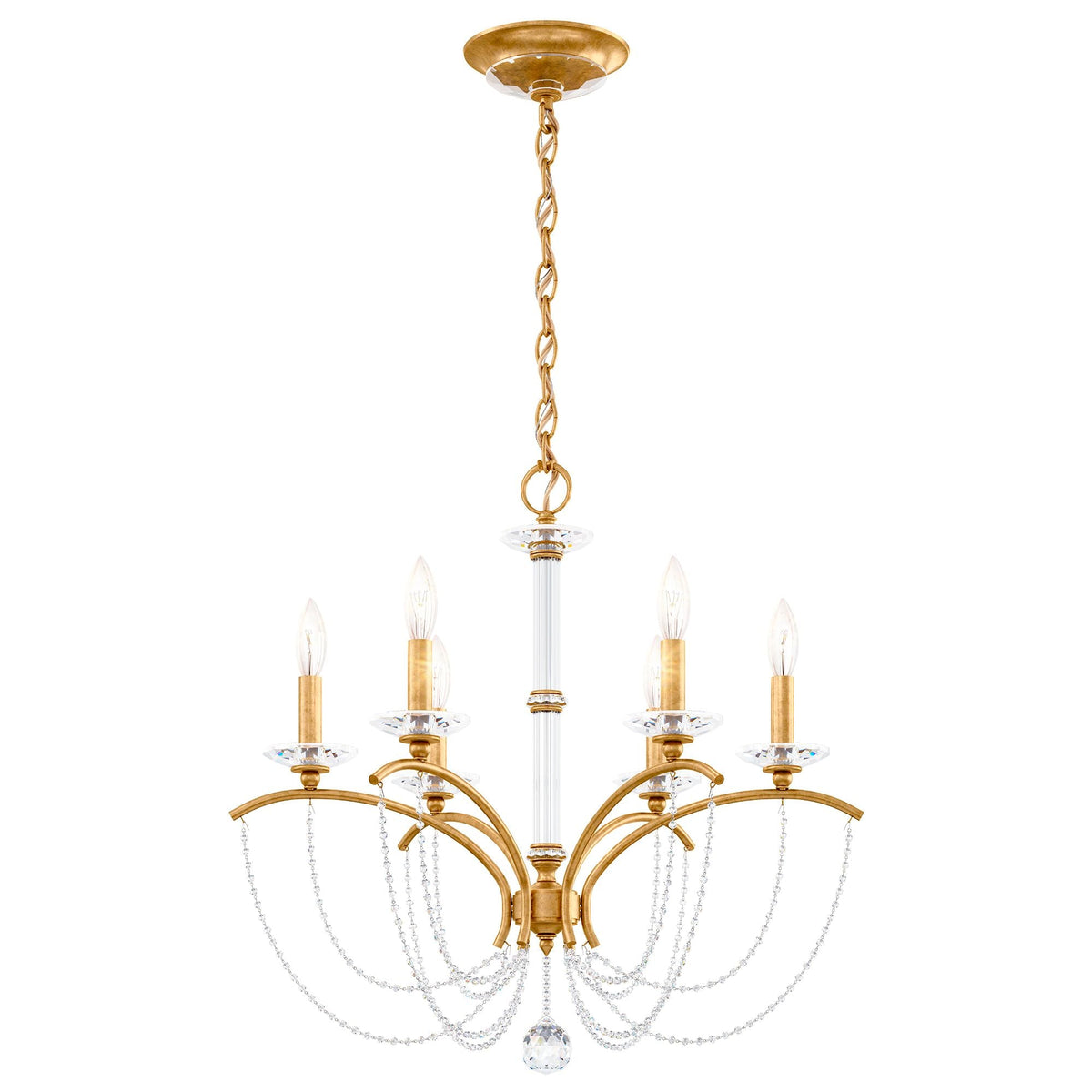 Priscilla 23.5"H x 23.5"W 6-Light Crystal Chandelier in Heirloom