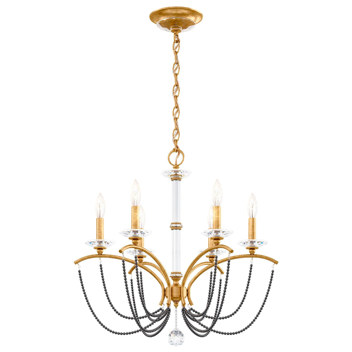 Priscilla 23.5"H x 23.5"W 6-Light Crystal Chandelier in Heirloom