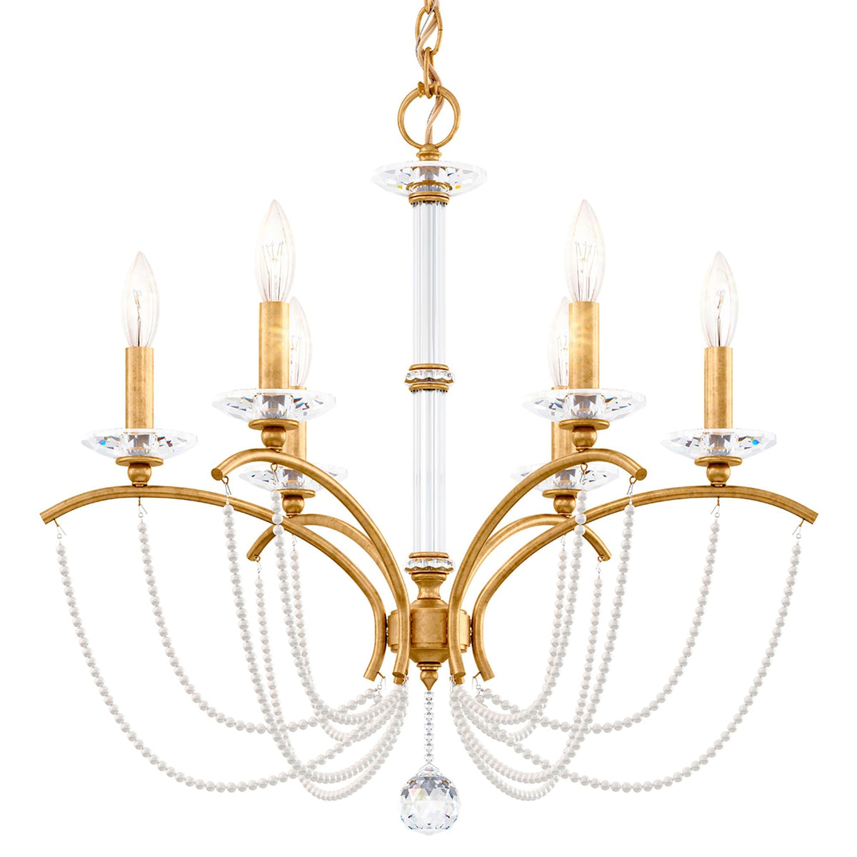 Priscilla 23.5"H x 23.5"W 6-Light Crystal Chandelier in Heirloom
