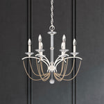 Priscilla 23.5"H x 23.5"W 6-Light Crystal Chandelier in White