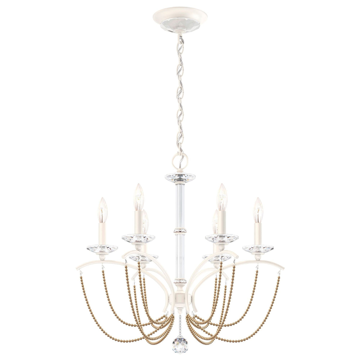 Priscilla 23.5"H x 23.5"W 6-Light Crystal Chandelier in White