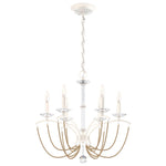 Priscilla 23.5"H x 23.5"W 6-Light Crystal Chandelier in White