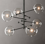 Glass Globe Mobile Six-Arm Chandelier 55"