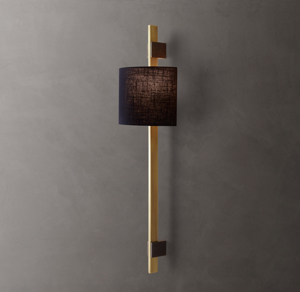 Vela Rectangular Bar Sconce - Round Shade