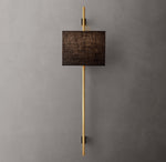 Vela Round Bar Sconce - Rectangular Shade