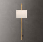 Vela Round Bar Sconce - Rectangular Shade