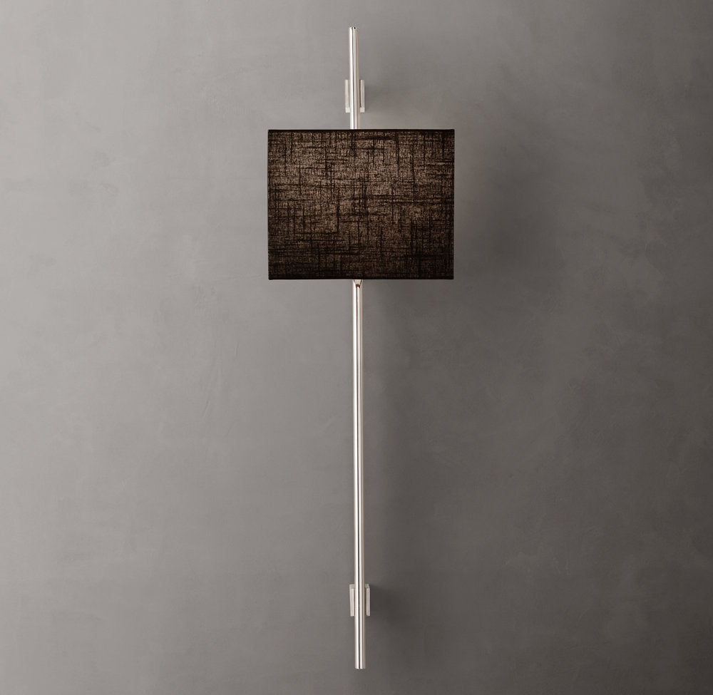 Vela Round Bar Sconce - Rectangular Shade