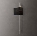 Vela Round Bar Sconce - Rectangular Shade