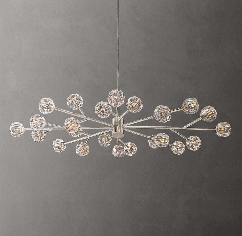 Boule De Cristal Clear Glass Oval Chandelier 72"
