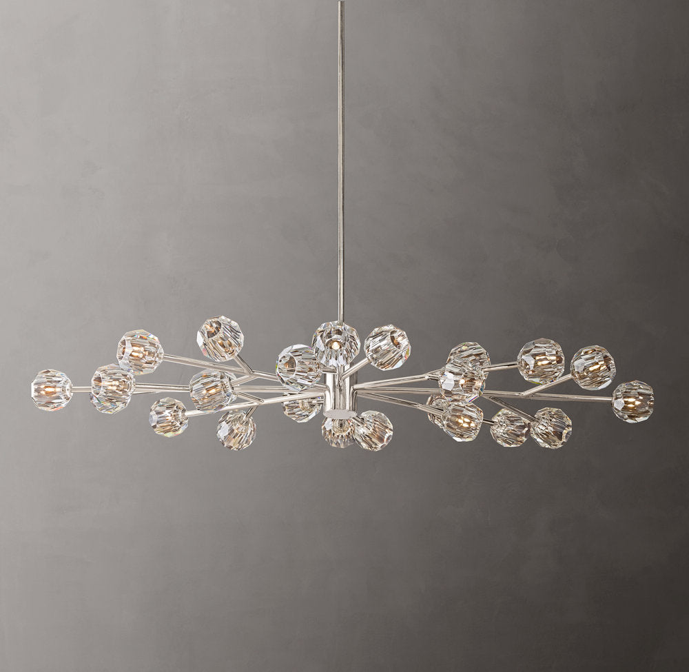 Boule De Cristal Clear Glass Oval Chandelier 72"