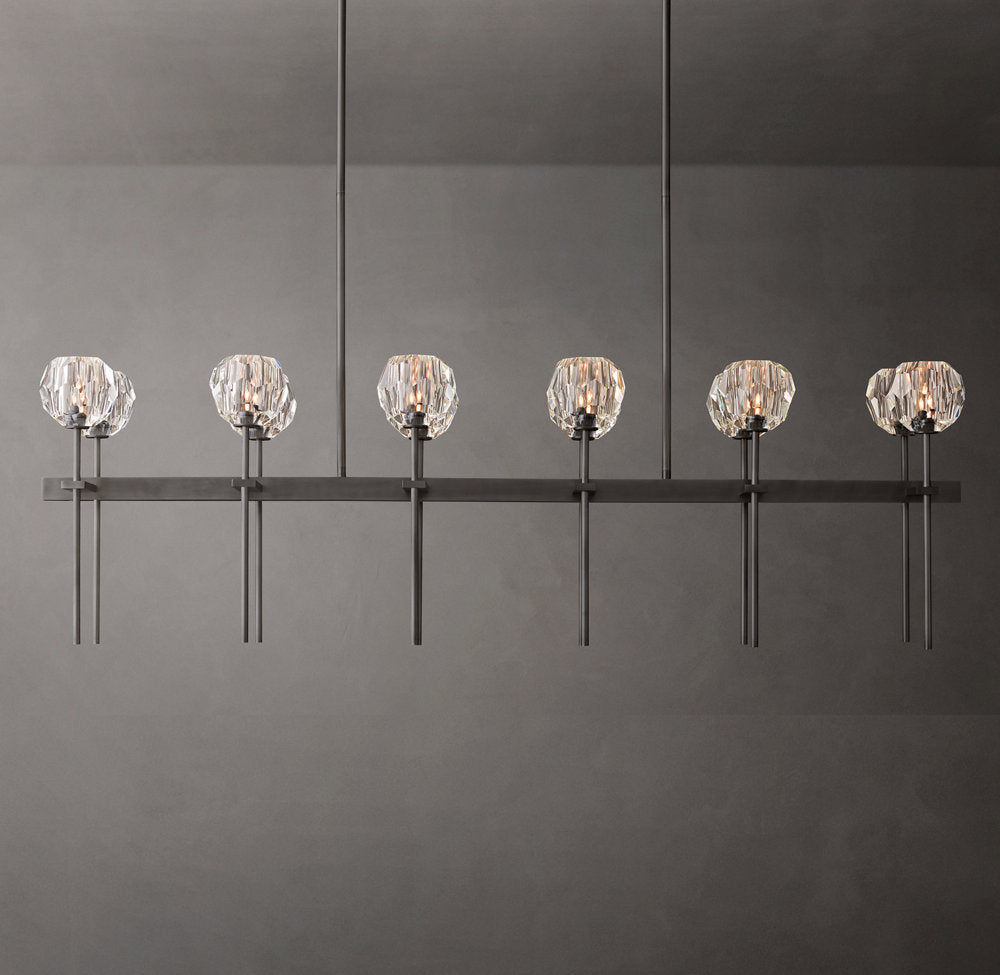 Boule De Cristal Clear Glass Double Linear Chandelier 60"