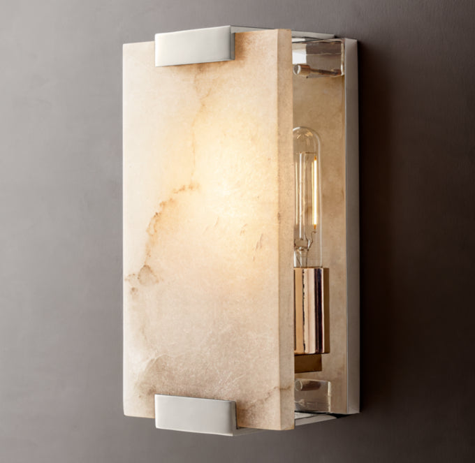 Hand-Carved Alabaster Sconce