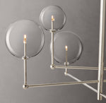Glass Globe Mobile Three-Arm Chandelier 46"