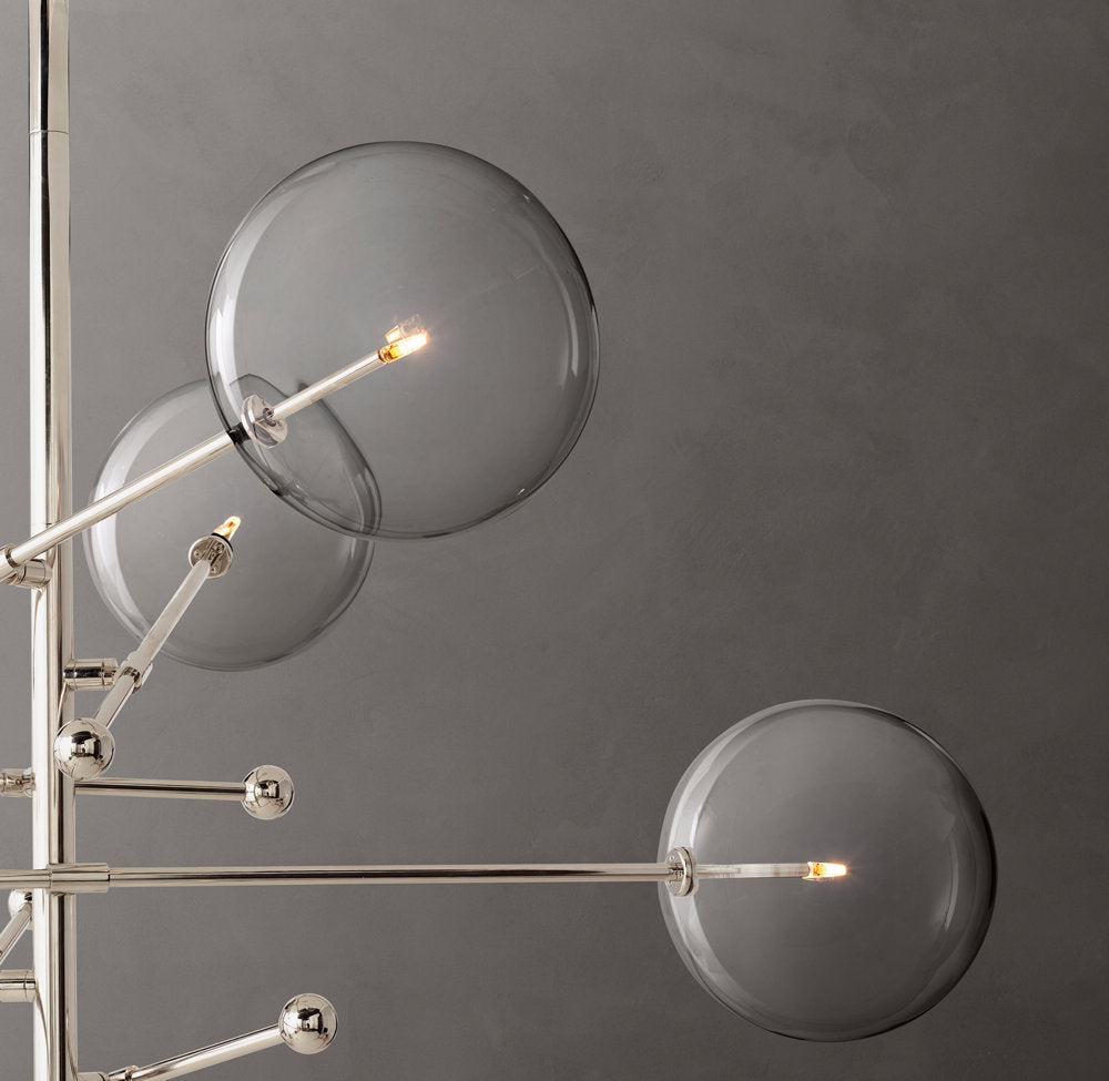 Glass Globe Mobile Six-Arm Chandelier 55"