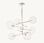 Glass Globe Mobile Six-Arm Chandelier 55"