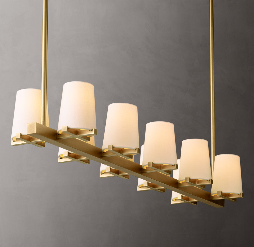 Pauillac Fabric Shade Linear Chandelier 49"